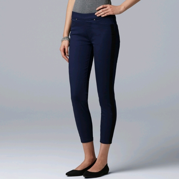 Simply Vera Vera Wang Pants - Simply Vera Vera Wang Denim Tuxedo Skimmer Pants